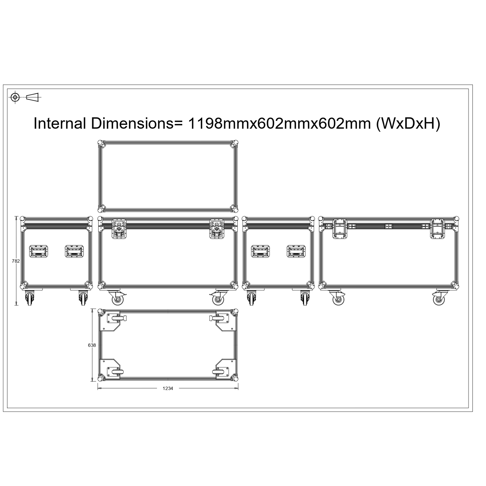 Cable Trunk Road Trunk Flight Cases (1200mm) 